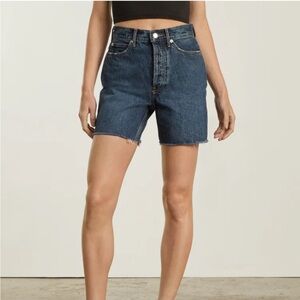 Everlane “The Way High Jean Short” in “Waterfall” Dark Wash